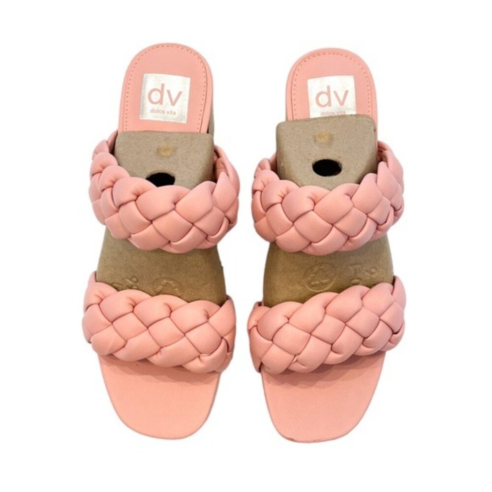 DV by Dolce Vita Braided Block Heel Stacey Pink Sandal 8.5 M - Picture 2 of 6